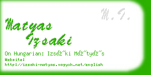 matyas izsaki business card